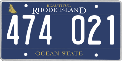 RI license plate 474021