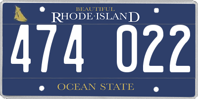 RI license plate 474022