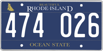 RI license plate 474026