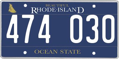 RI license plate 474030