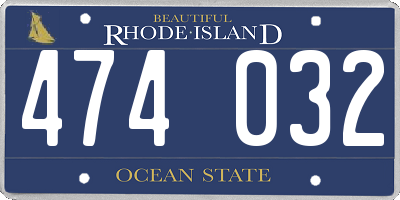 RI license plate 474032