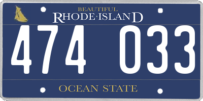 RI license plate 474033