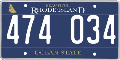 RI license plate 474034