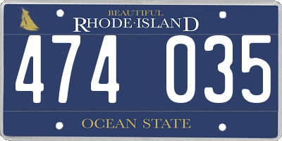 RI license plate 474035