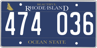 RI license plate 474036