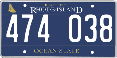 RI license plate 474038