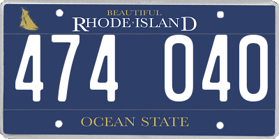 RI license plate 474040