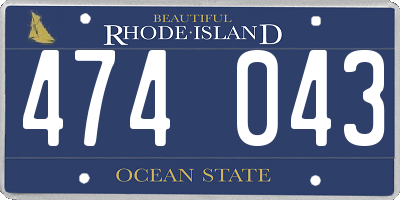 RI license plate 474043