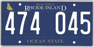 RI license plate 474045