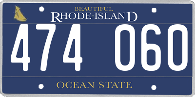 RI license plate 474060