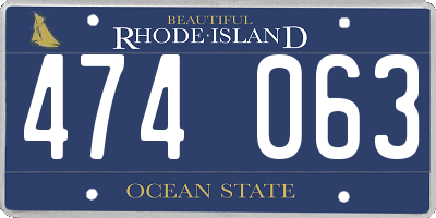 RI license plate 474063