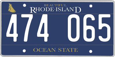 RI license plate 474065