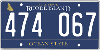 RI license plate 474067