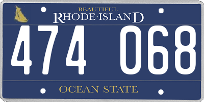RI license plate 474068