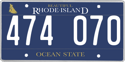 RI license plate 474070