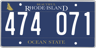 RI license plate 474071