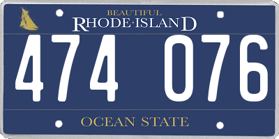 RI license plate 474076