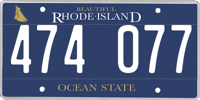 RI license plate 474077