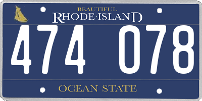 RI license plate 474078