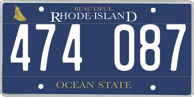 RI license plate 474087