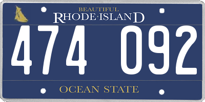 RI license plate 474092