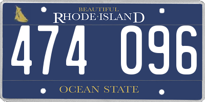 RI license plate 474096