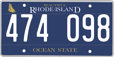 RI license plate 474098