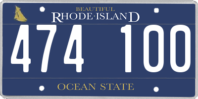 RI license plate 474100