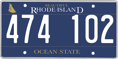 RI license plate 474102