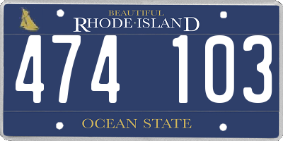 RI license plate 474103