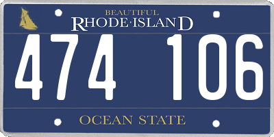 RI license plate 474106