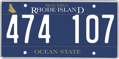 RI license plate 474107