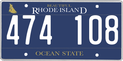 RI license plate 474108