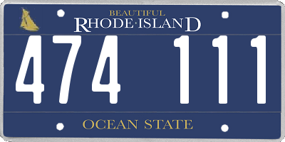 RI license plate 474111