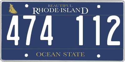 RI license plate 474112
