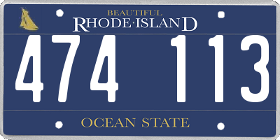 RI license plate 474113
