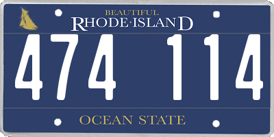 RI license plate 474114