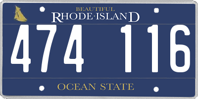 RI license plate 474116