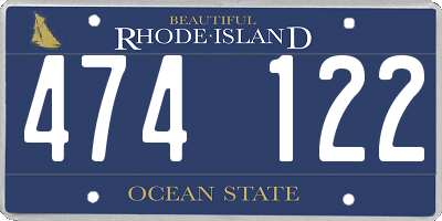 RI license plate 474122