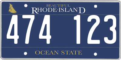 RI license plate 474123