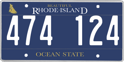 RI license plate 474124