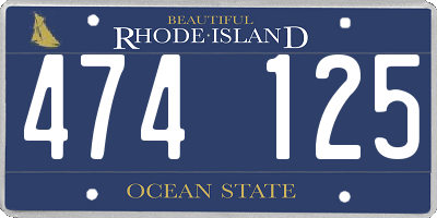 RI license plate 474125