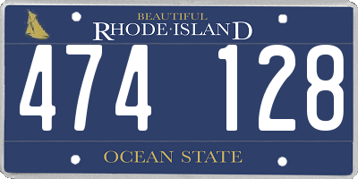 RI license plate 474128