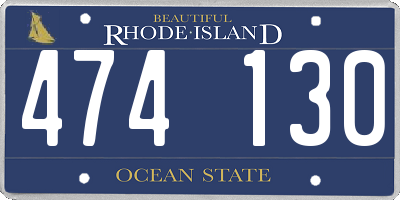 RI license plate 474130
