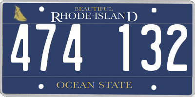 RI license plate 474132