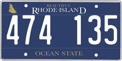 RI license plate 474135