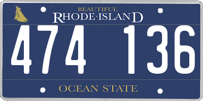 RI license plate 474136