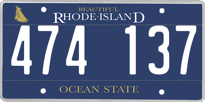RI license plate 474137