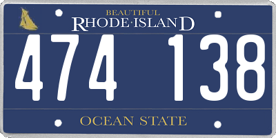 RI license plate 474138