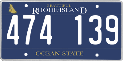 RI license plate 474139